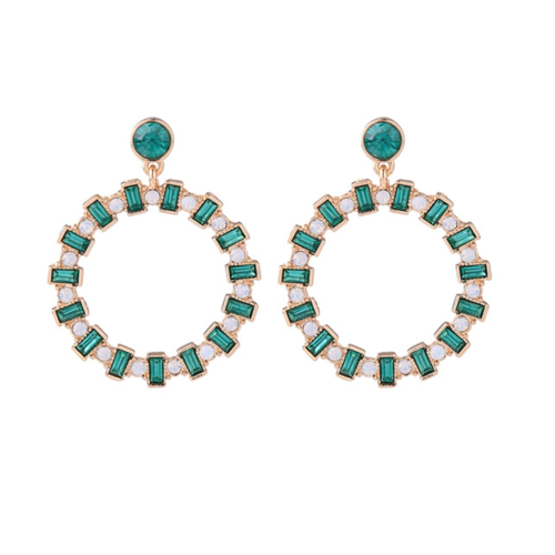 Green and 2025 white earrings